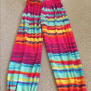 Daisy Jayne Striped Colorful Comfy Pants Girls 7/8